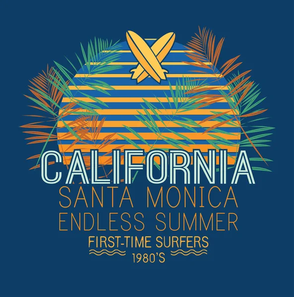 Плакат серфінгу Каліфорнії — стоковий вектор
