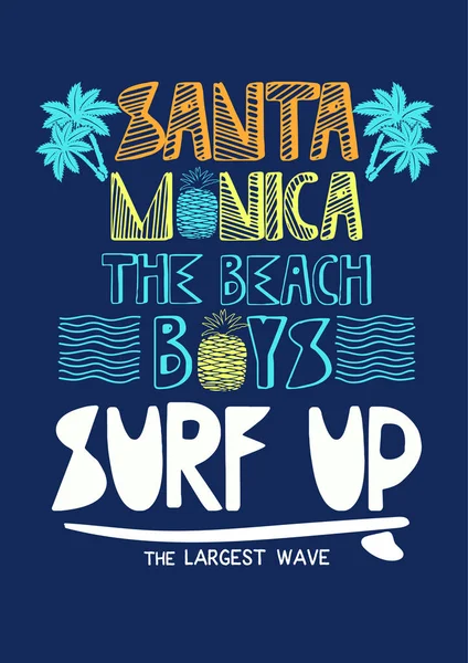 Surfistas de Santa Mónica — Archivo Imágenes Vectoriales
