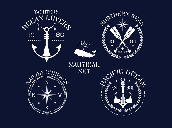 Ensemble de vecteurs nautiques — Image vectorielle