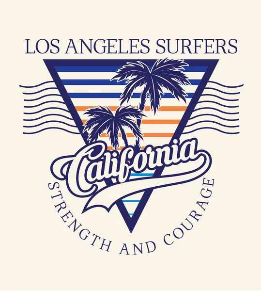 California Tipografia Surf per stampa t-shirt — Vettoriale Stock