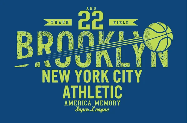 Brooklyn, diseño gráfico de estilo universitario — Archivo Imágenes Vectoriales