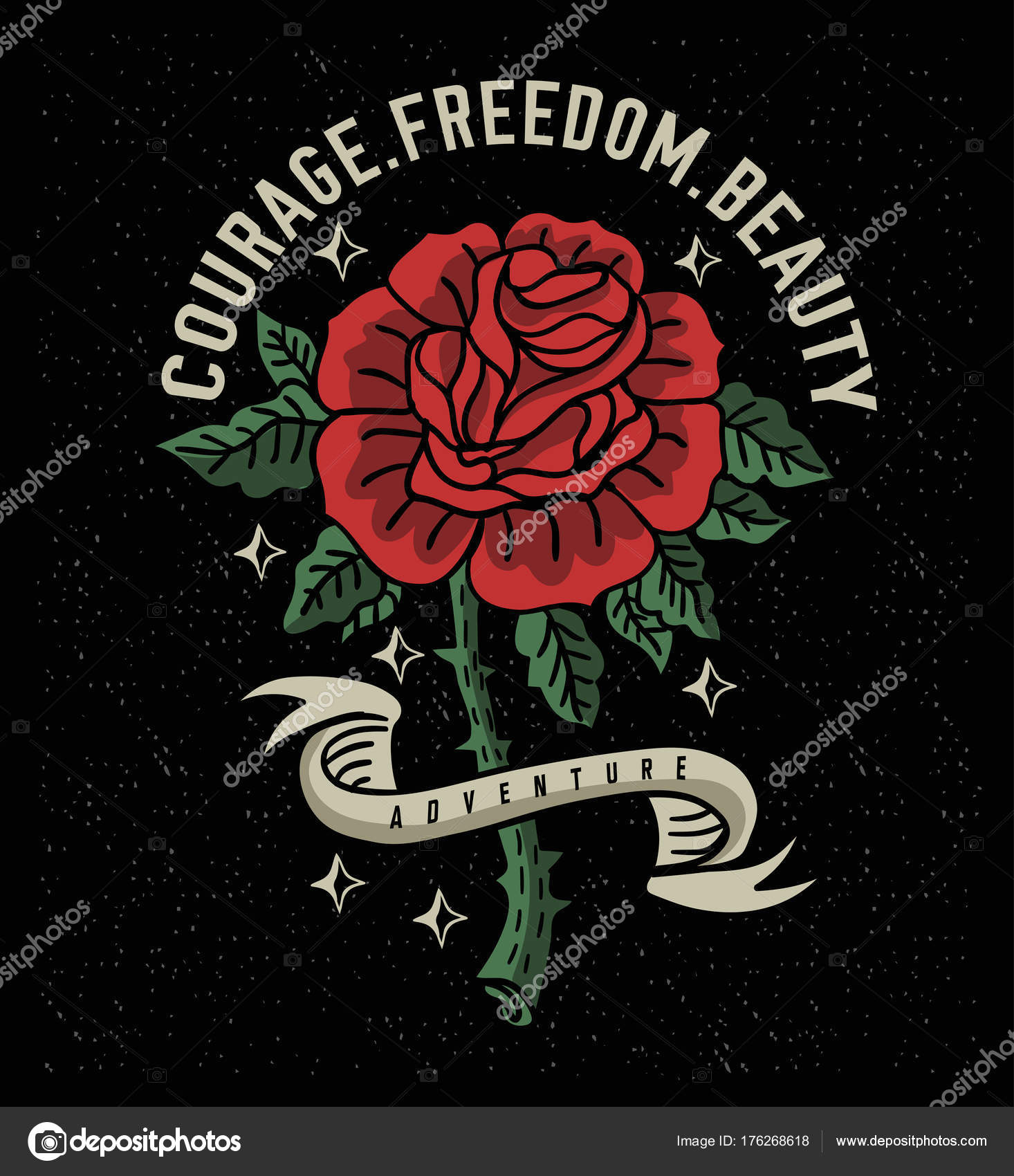 Rose Tattoo Design Vector Design Stock Vector Image by ©VECTURE 176268618