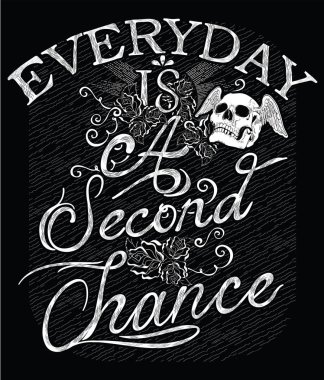 Moda sloganı ile Vintage kafatası