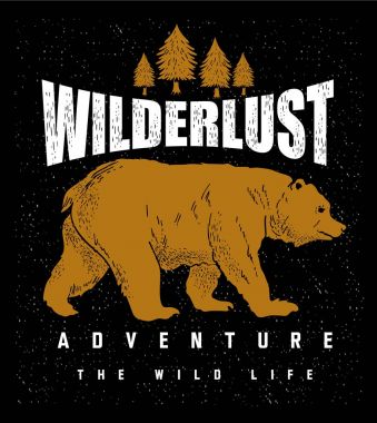 Forest bear. The wild life. Vector artwork.