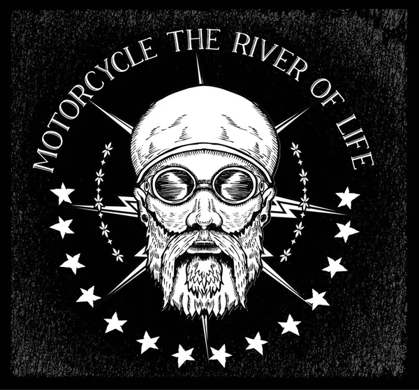 Мотоцикл річка життя — стоковий вектор