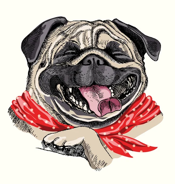 Divertido perro impresión — Vector de stock