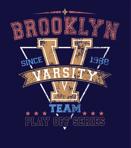 Plantilla Logotipo Del Equipo Brooklyn Universidad Ilustración Vectorial Estampado Colorido — Archivo Imágenes Vectoriales