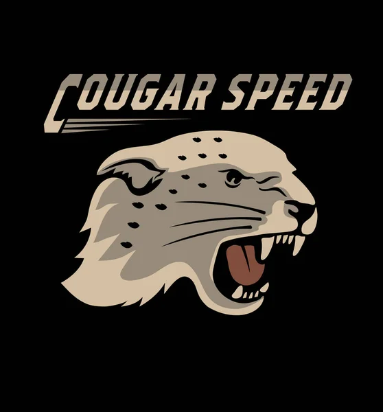 Färgstarka Jaguar Huvud Logotypdesign Vektorillustration — Stock vektor