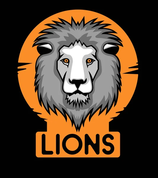 Kleurrijke Leeuw Logo Ontwerp Vectorillustratie — Stockvector