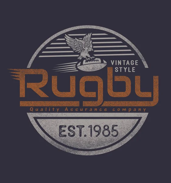 Logotipo Bola Rugby Para Design Marca Camiseta Banner Liga Super — Vetor de Stock