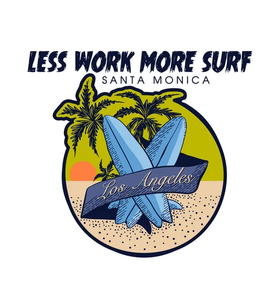 Surf Verano Camiseta Diseño Impresión Vector Ilustración — Archivo Imágenes Vectoriales