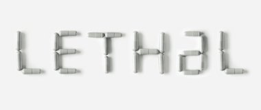 Beyaz hap kapsül word Lethal şeklinde. Hayat izole kavramı.