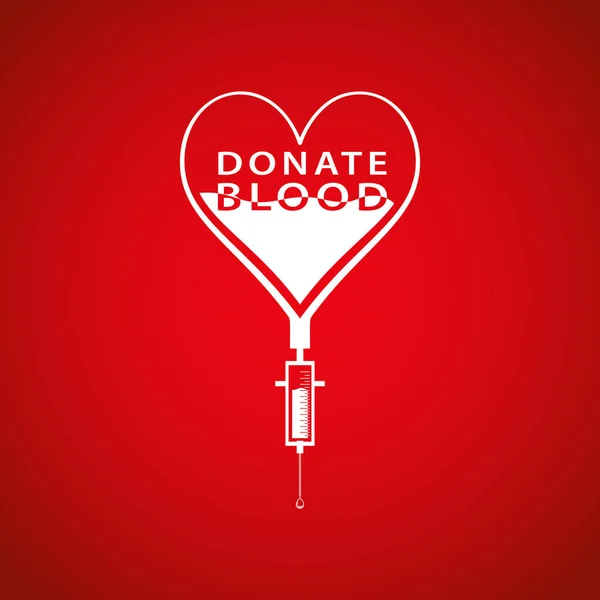 Donar el concepto de sangre. El corazón hace una contratransfusión. Ilustración vectorial EPS 10 . — Vector de stock