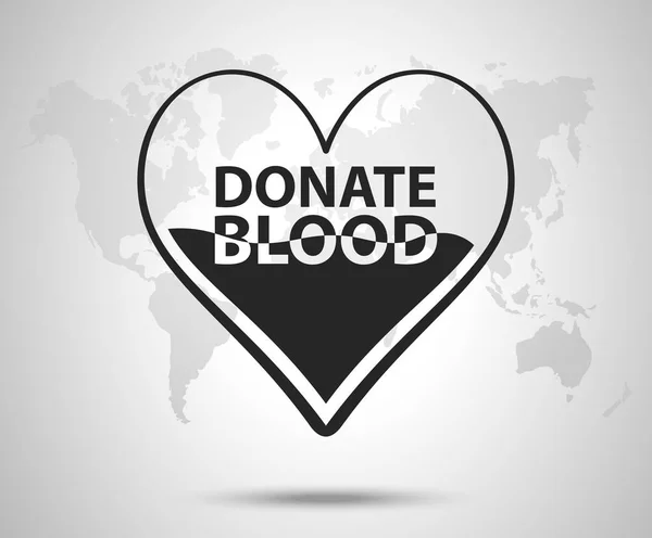 Corazón medio de sangre. Donar el concepto de sangre. Ilustración vectorial EPS 10 . — Vector de stock