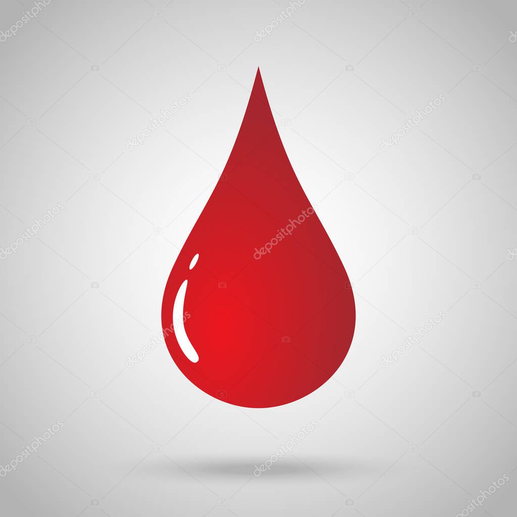 Blood drop isolated on white background. Vector illustration EPS 10.