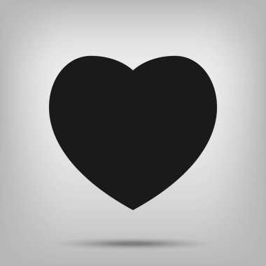Kalp vektör ikonu, aşk sembolü. Sevgililer Günü işareti, beyaz arka planda izole edilmiş amblem, grafik ve web tasarımı için düz stil, logo. EPS10