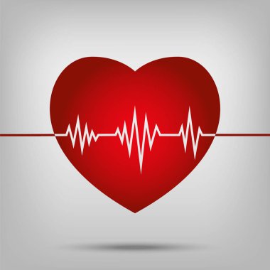 Kalp atışı kalp beat darbe düz simgesi tıbbi uygulamalar ve Web siteleri için