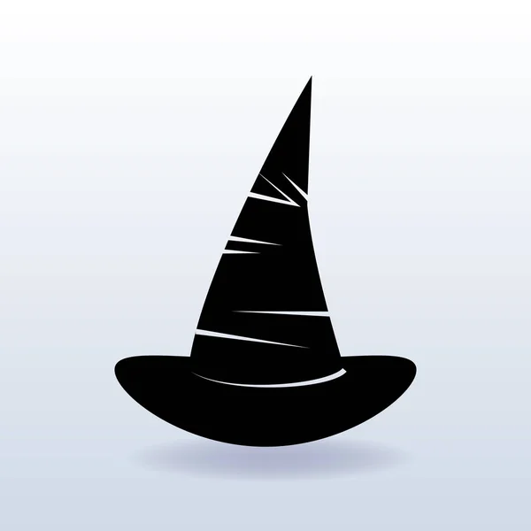 Ikona kapelusz czarownicy na białym — Wektor stockowy