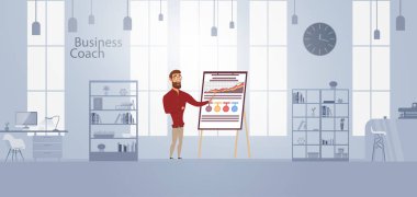 Yakışıklı iş adamı boş Koç merkezi bir eğitim yapma.