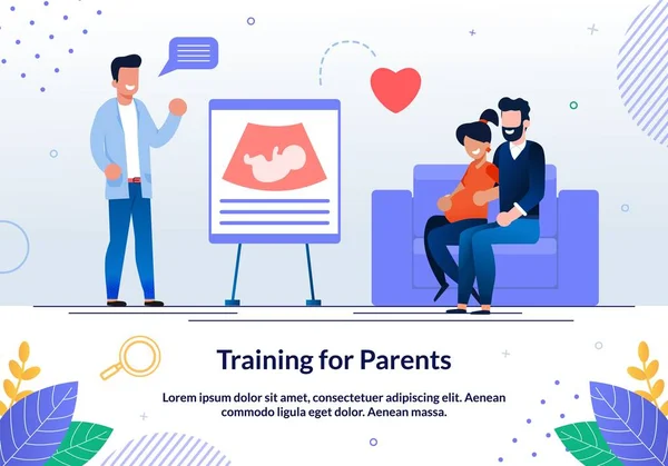 Training for Future Parents Flat Vector Banner — Stock Vector