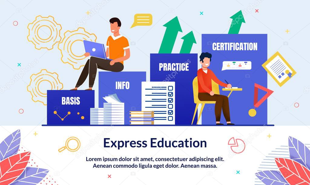 Illustration Inscription Express Education, Slide.