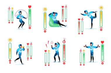 Sağlıklı Yaşam Tarzı Düz Vektör Bilgisi Ayarları