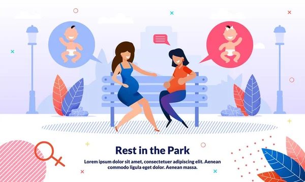 Outdoor Leisure During Pregnancy Vector Banner — Stock vektor