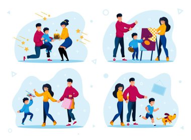 Aile Gelenekleri ve İlişkileri Vektörü Ayarlandı