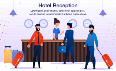 Otel Resepsiyon Servisi Düz Vektör Tanıtım SancağıName