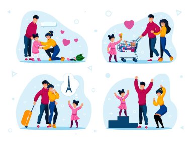 Aile Destek ve Tatil Boş Vektörleri Ayarlandı