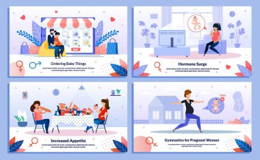 Hamile Kadın Sağlığı, Hazırlık Vektörü Posterleri