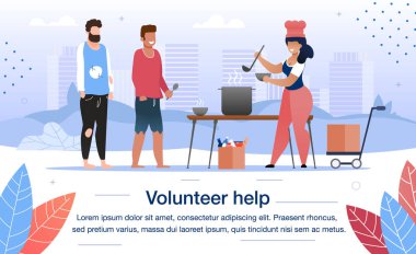 Volunteer Help for Homeless People Vector Poster clipart