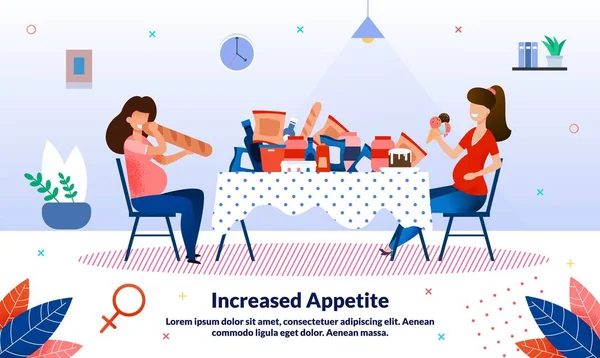 Augmentation de l'appétit pendant la grossesse Bannière vectorielle — Image vectorielle