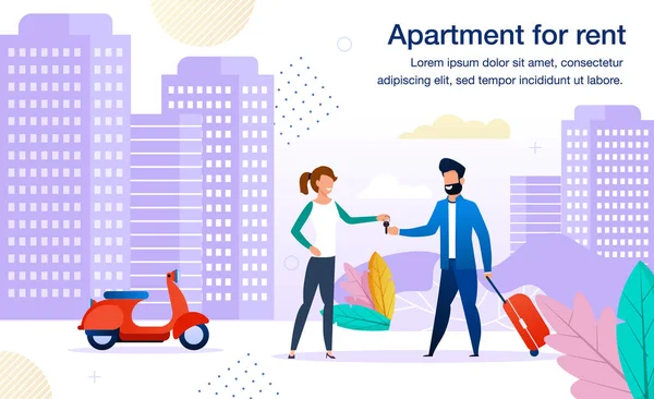 Apartamento Contemporáneo en Alquiler Piso Vector Banner — Vector de stock