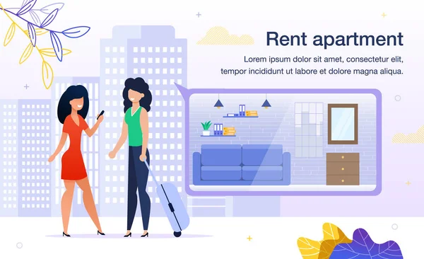 Rental Apartment Searching Service Vector Banner — 스톡 벡터