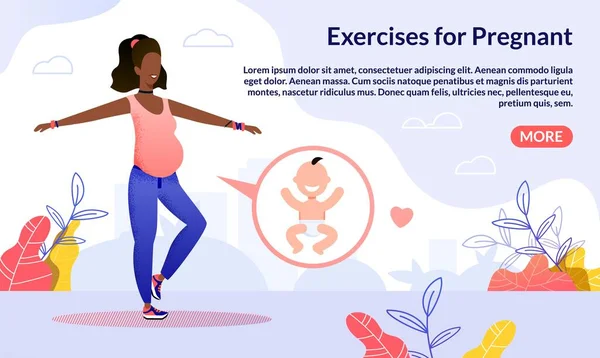 Courses for Pregnant Health Flat Vector Web Banner — стоковий вектор