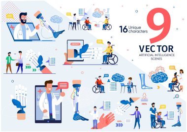 Modern Protez Teknolojileri Düz Vektör Sahneleri