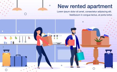 Konforlu Kiralık Daire Düz Vektör Posteri