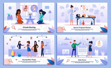 Hamilelik Rutin Faaliyetleri Vektör Sancakları Ayarlandı