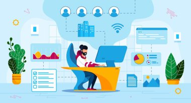 Çevrimiçi İş Programcısı Düz Vektör Kavramı