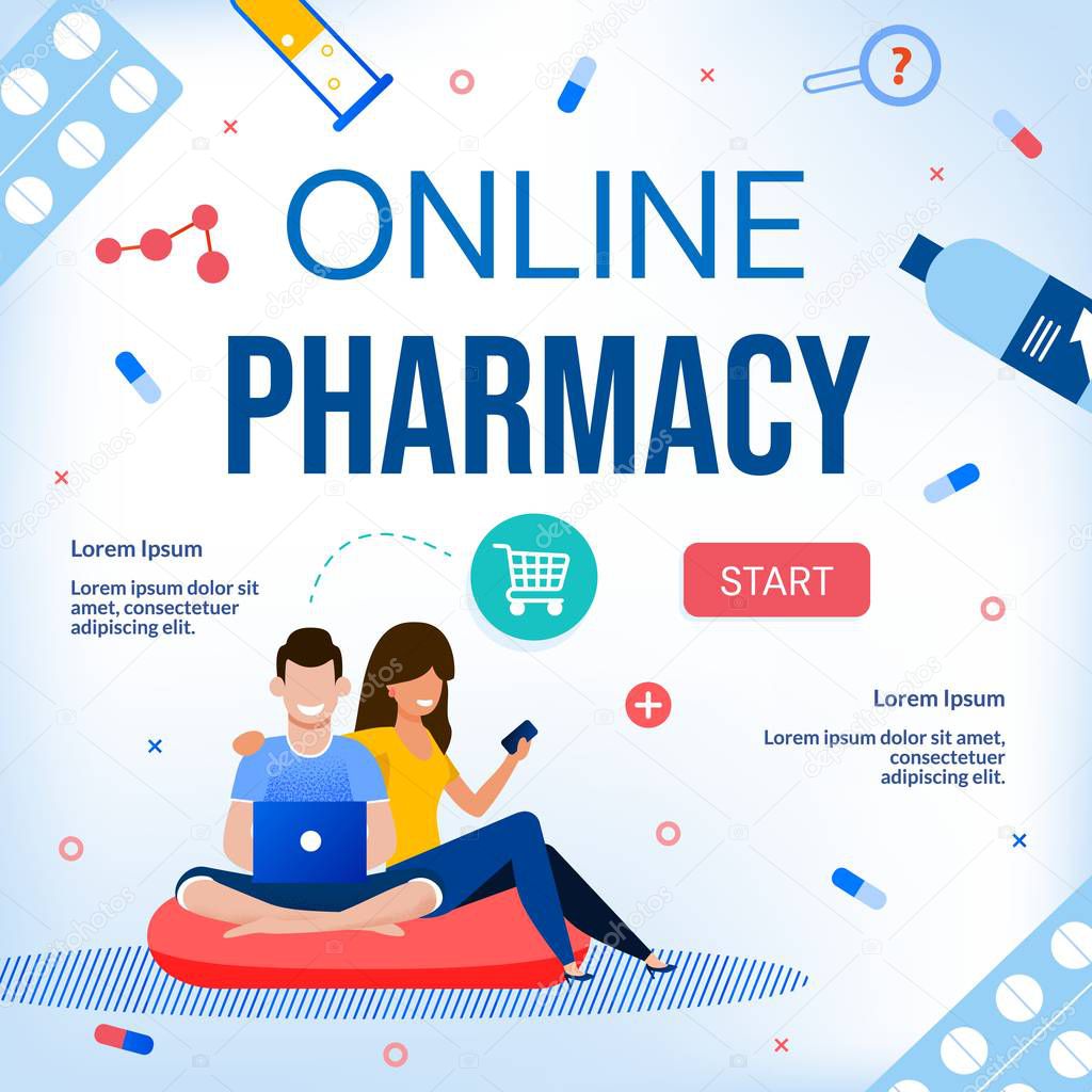 Online Pharmacy Drugstore Medical Care Webpage