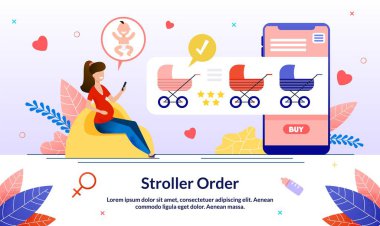 Shopping for Baby During Pregnancy Vector Banner clipart