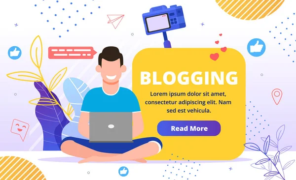 Commercial Blogging Content Marketing Presentation — Stok Vektör