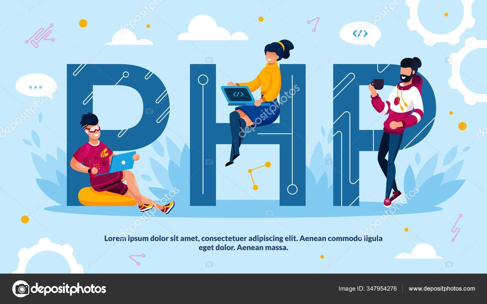 PHP Programming Language and Software Development Stock Vector Image by ...