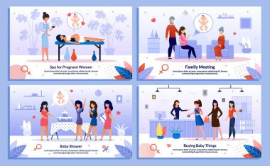 Pregnant Woman Leisure and Support Vector Posters
