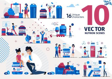 Sağlıklı Besin Ek Vektör Sahneleri
