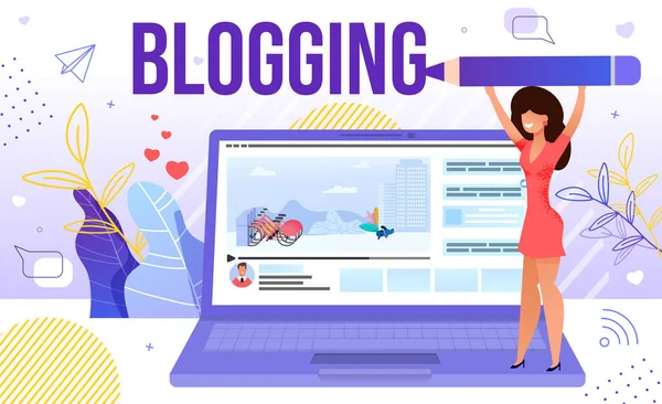 Periodismo en Internet, Redacción, Blogging Promo — Vector de stock