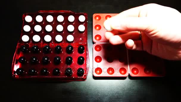 Antiguo juego de puzzle del Pentágono chino para dos jugadores — Vídeo de stock