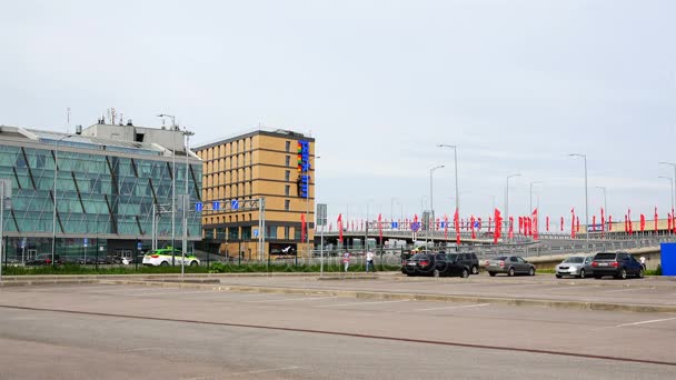 Internationaler Flughafen Pulkovo in St. Petersburg — Stockvideo