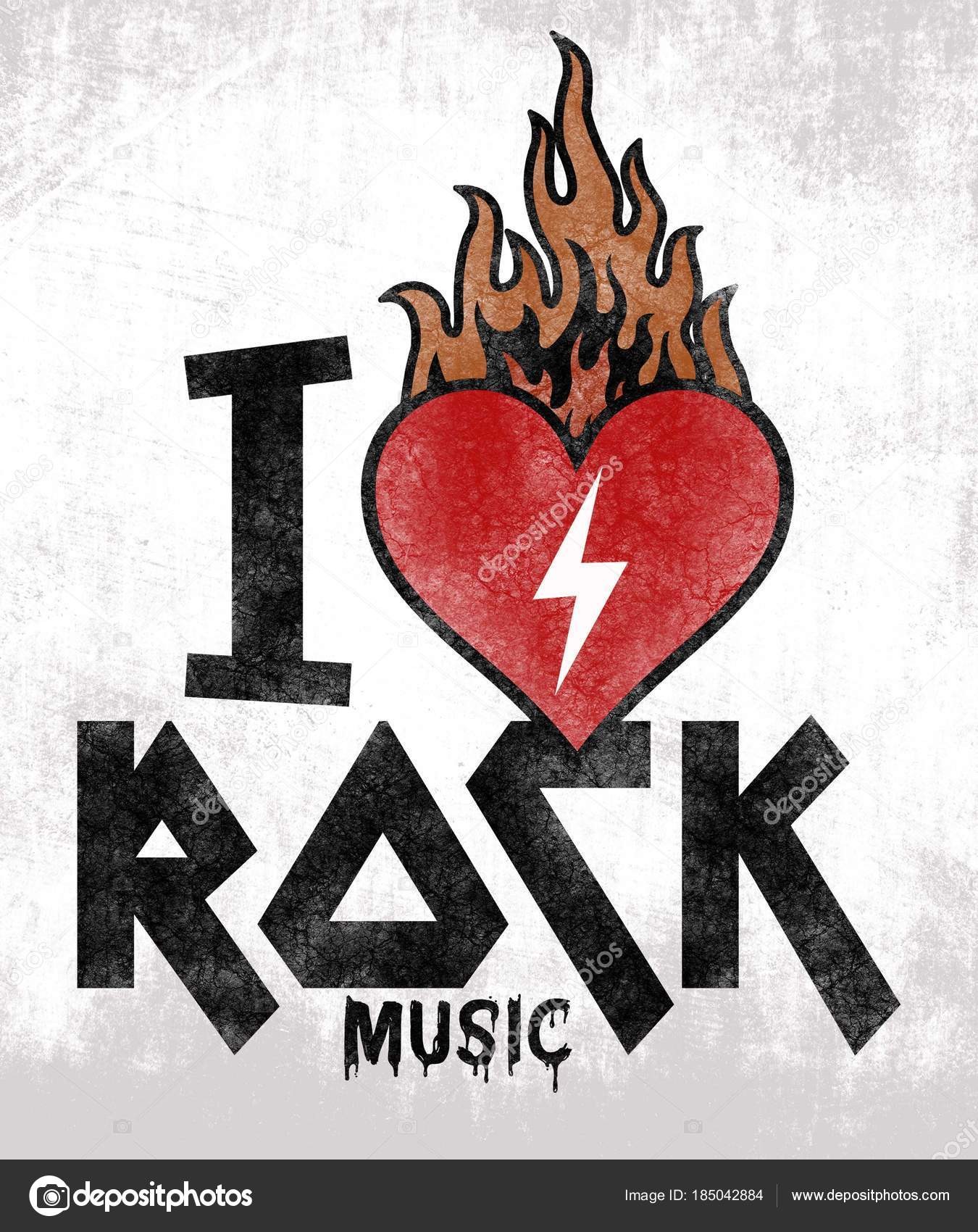Mode Grafisk Design Med Rock Slogan För Jag Älskar Rock